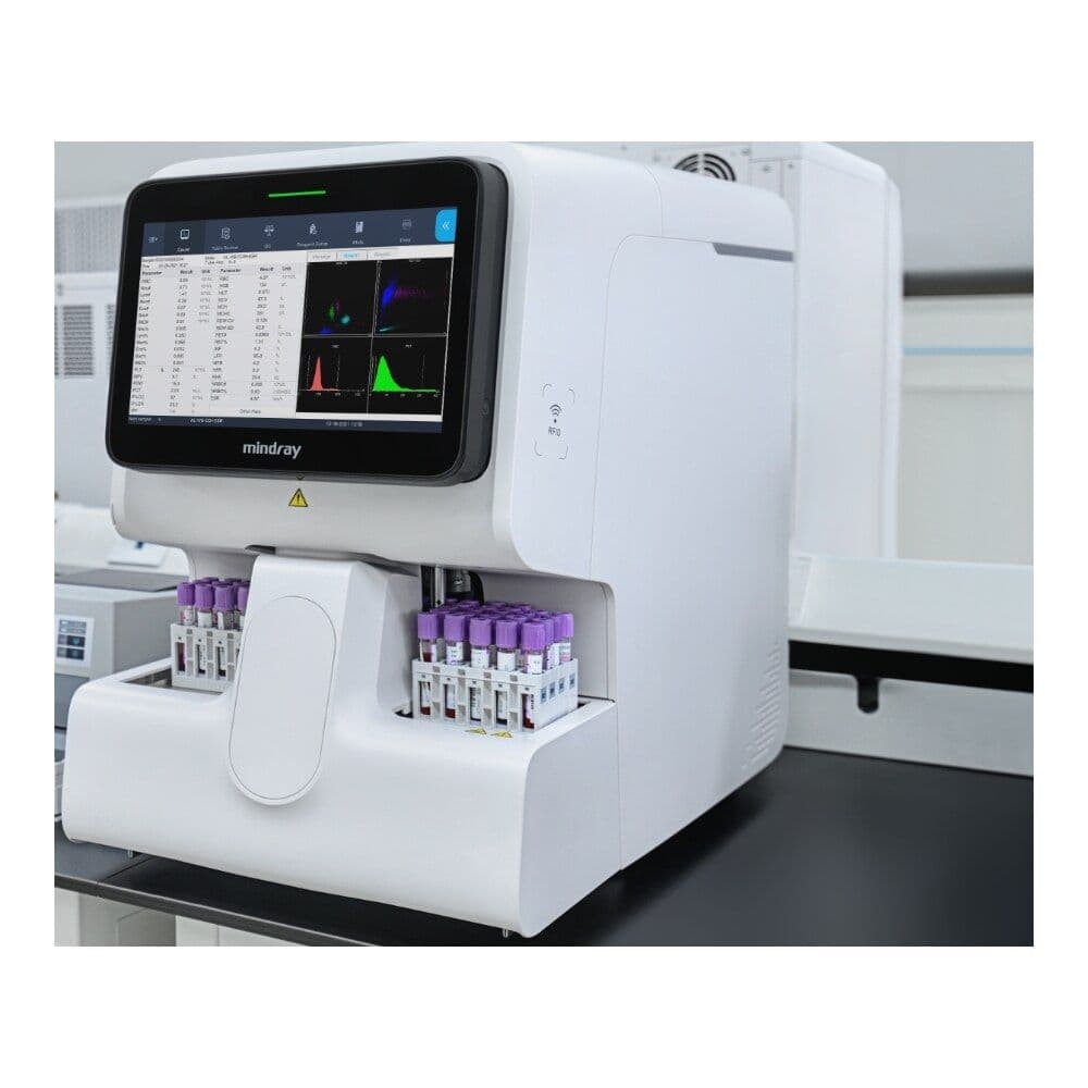 Mindray BC-780 auto hematology analyzer with autoloader and sample tube racks